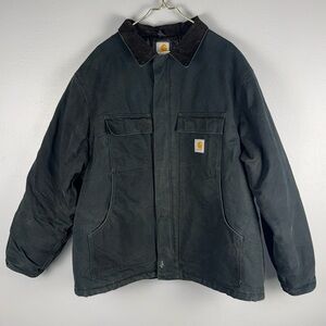 Carhartt Quilted Jacket Men’s 50 Canvas Workwear Arctic Faded Black VTG *READ